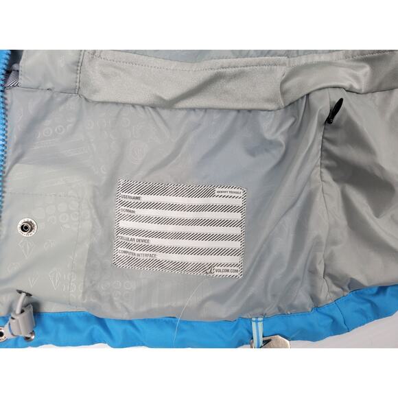 Volcom‎ Womens Medium Thermonite Creston Snowboard Ski Jacket Blue Vented Hooded - Picture 10 of 16